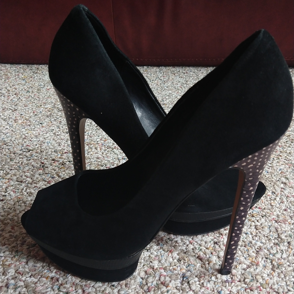 Aldo black suede high heels sz 8,5